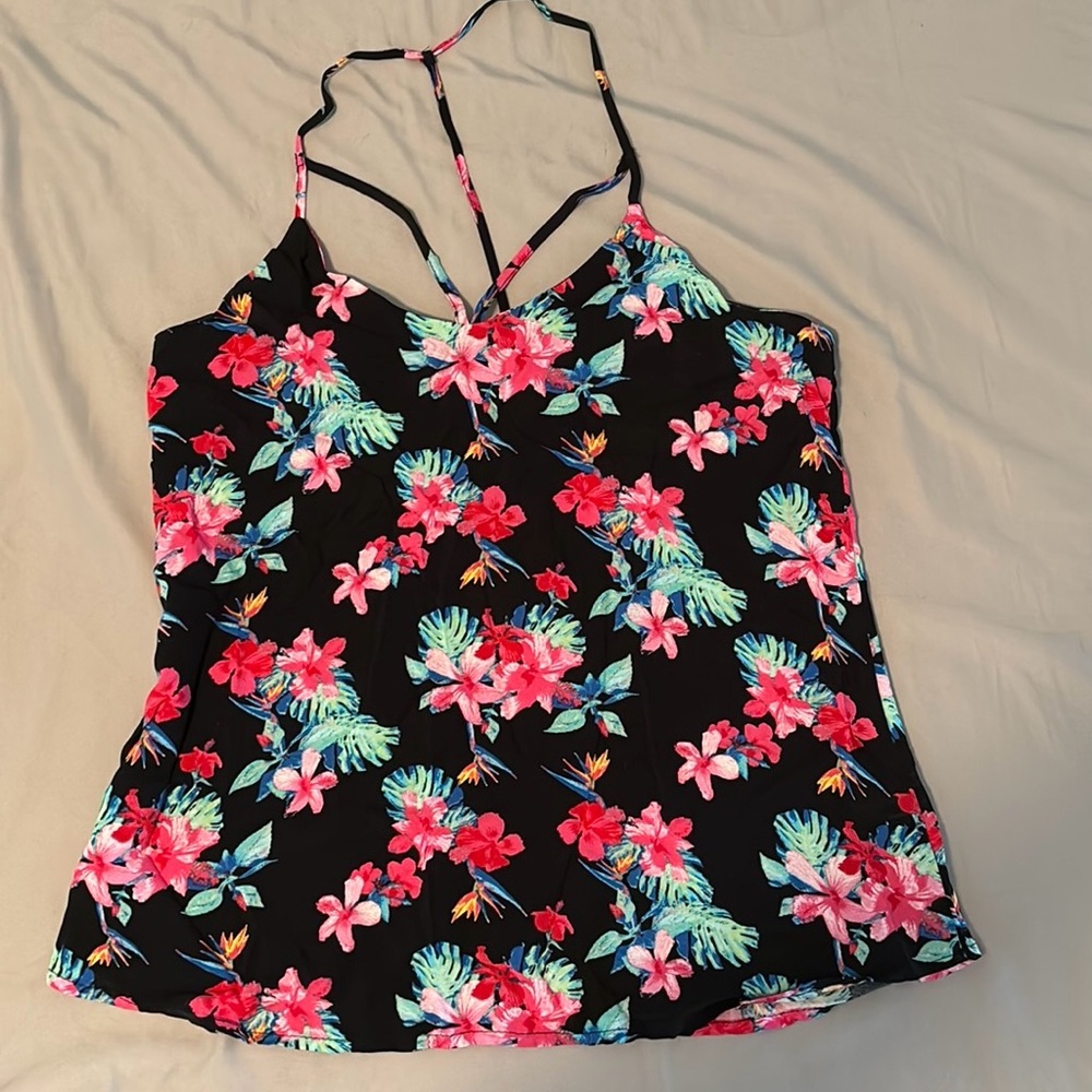 No Boundaries Pink Camisole Floral Print Sleeveless Top